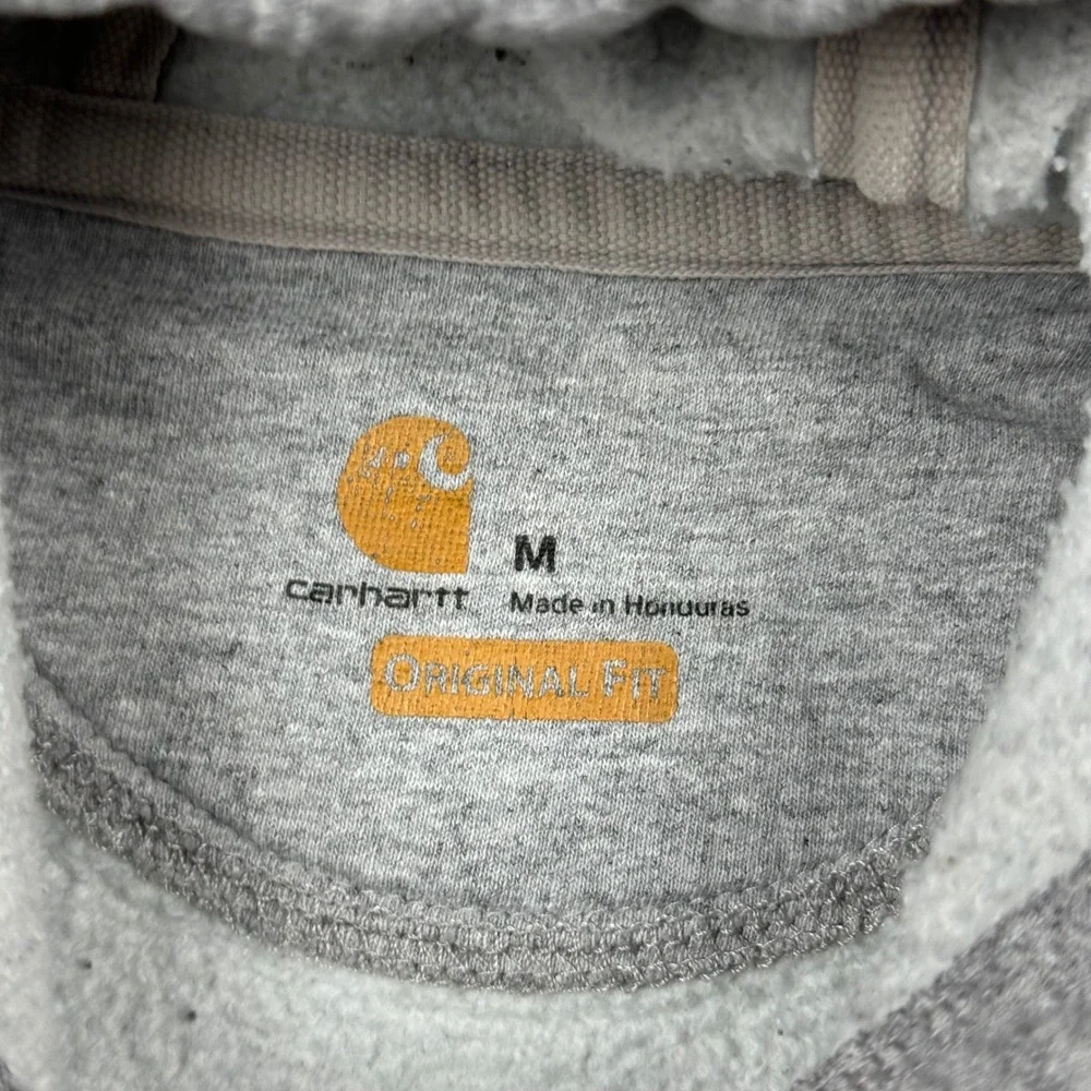 Carhartt Hoodie Men Medium Gray Sweatshirt‎ Original Fit Workwear Distressed